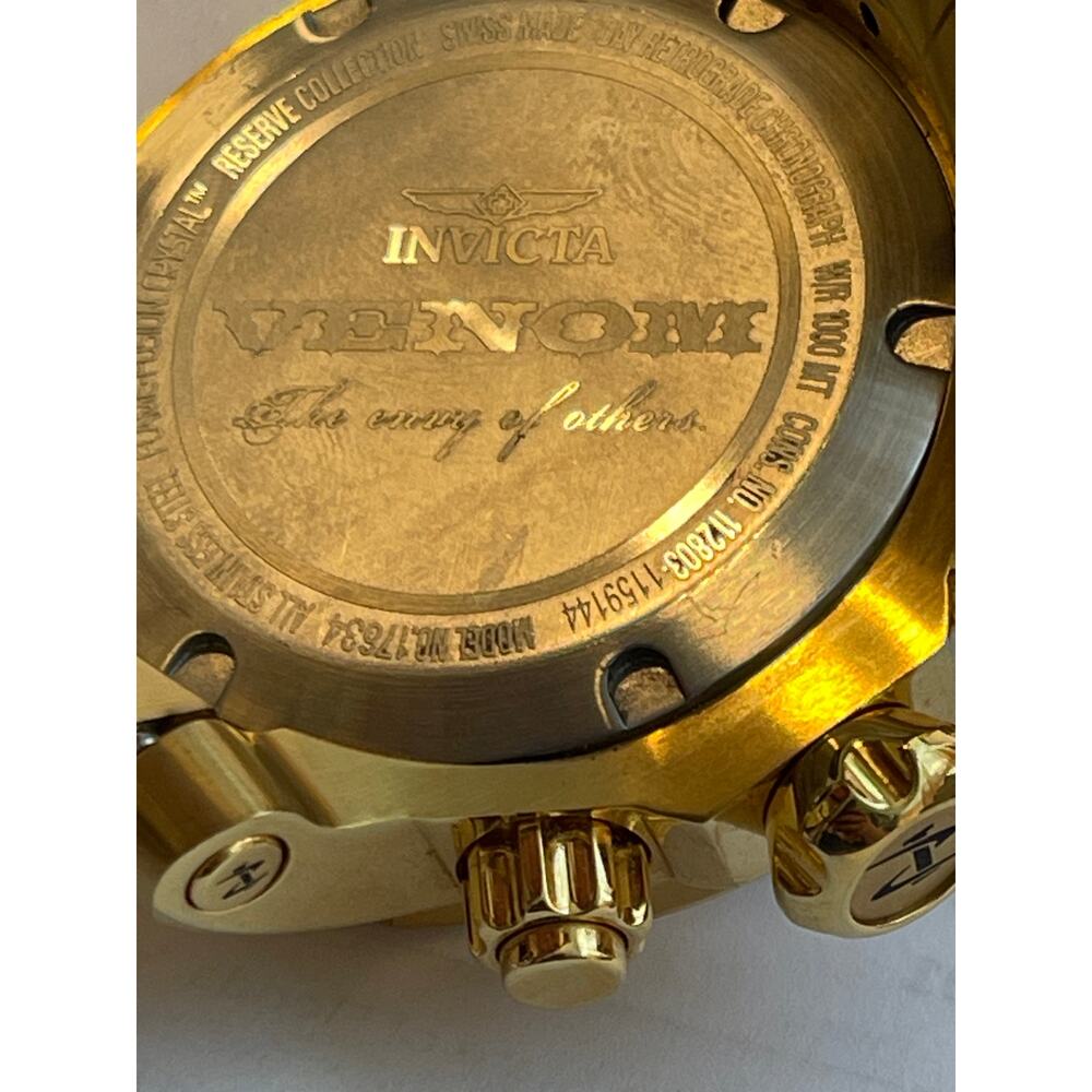 Invicta Venom Chronograph Black Dial Gold-plated Men's Watch 17634 - Picture 9 of 10